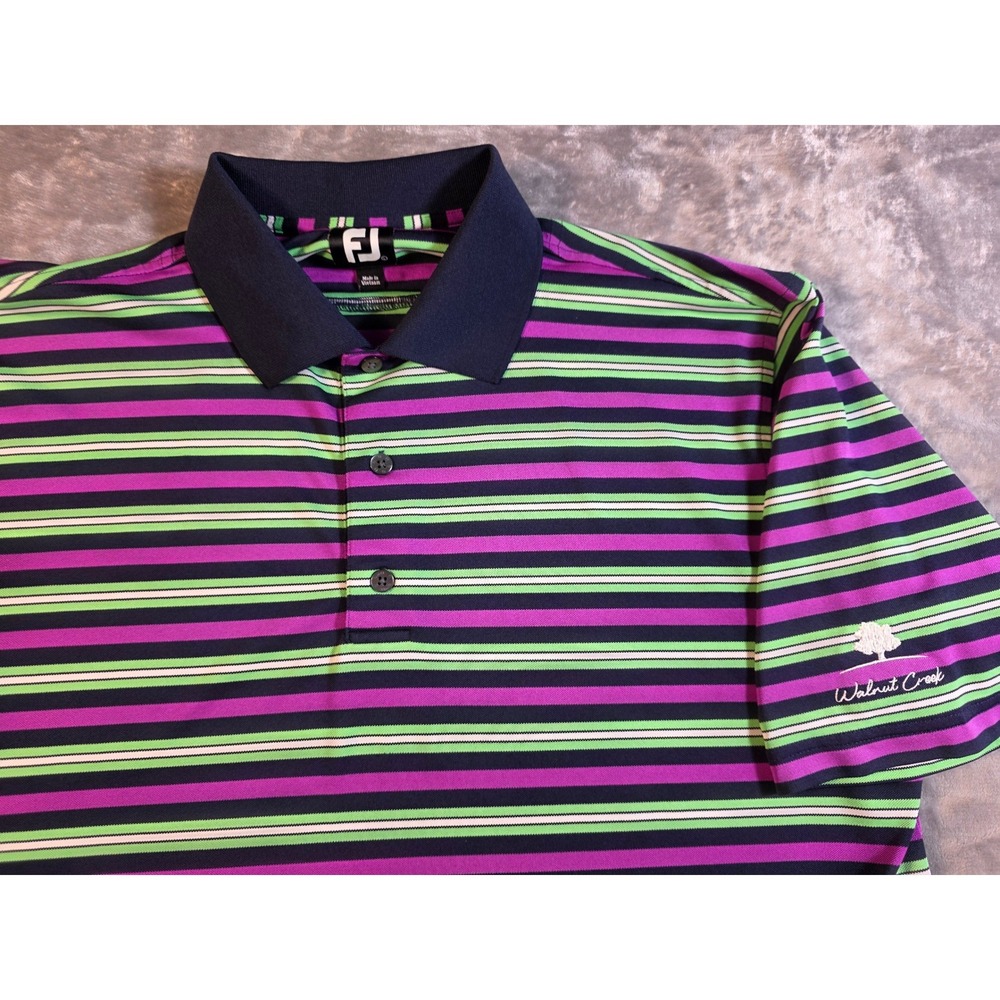 Walnut Creek Country Club Golf Performance FootJoy Polo Shirt Mens L Striped